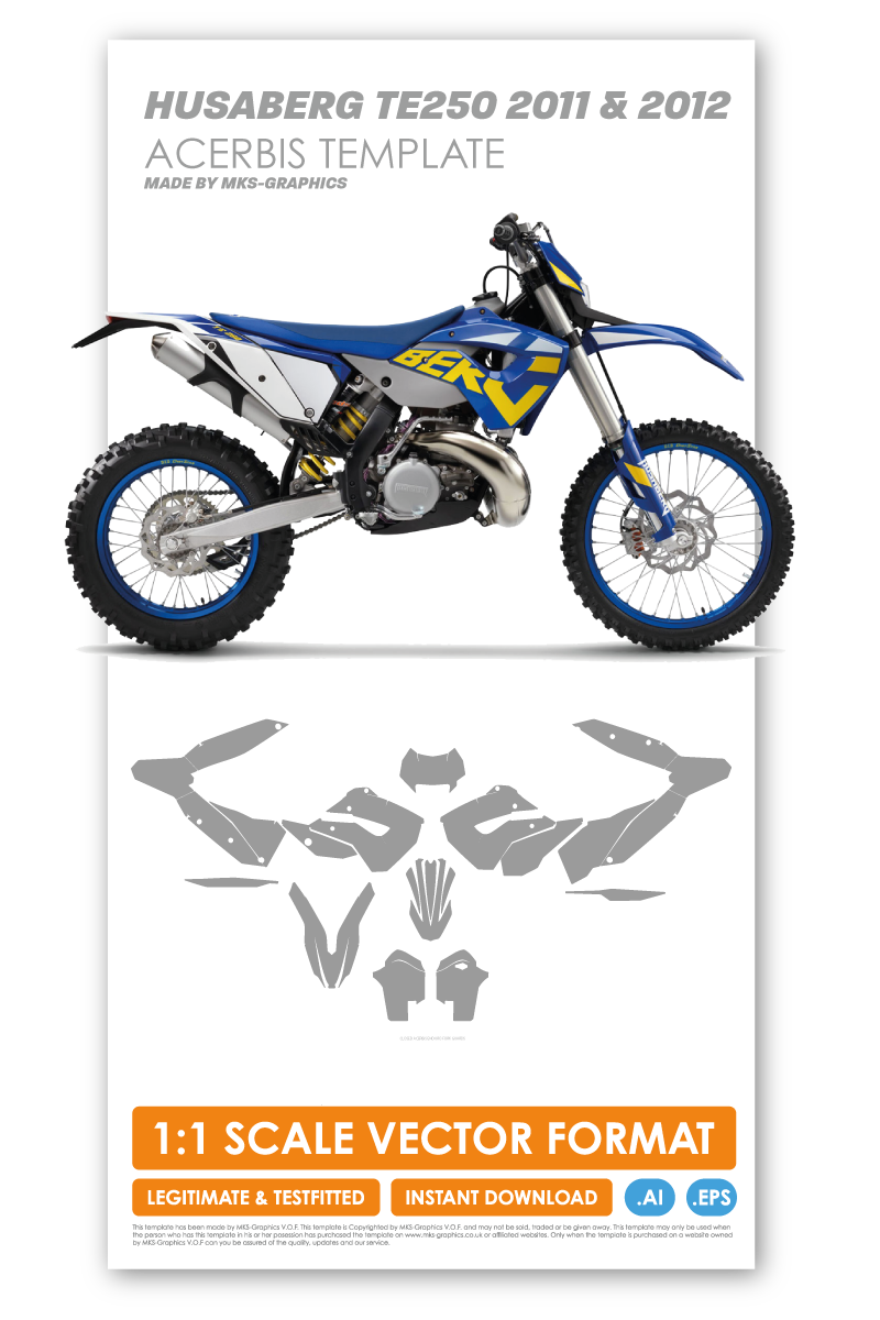 HUSABERG TE250 2011 & 2012 TEMPLATE