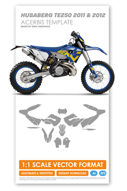 HUSABERG TE250 2011 & 2012 TEMPLATE