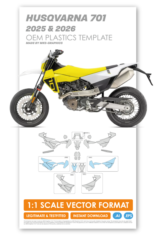HUSQVARNA 701 2025 & 2026 OEM PLASTICS TEMPLATE