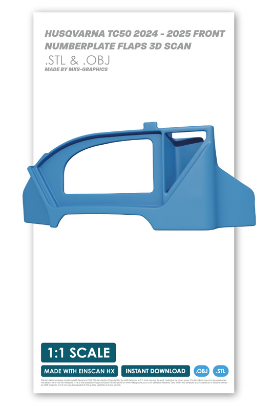 2024 TO 2025 HUSQVARNA TC50 FRONT NUMBERPLATE FLAPS 3D SCAN (.OBJ & .STL)