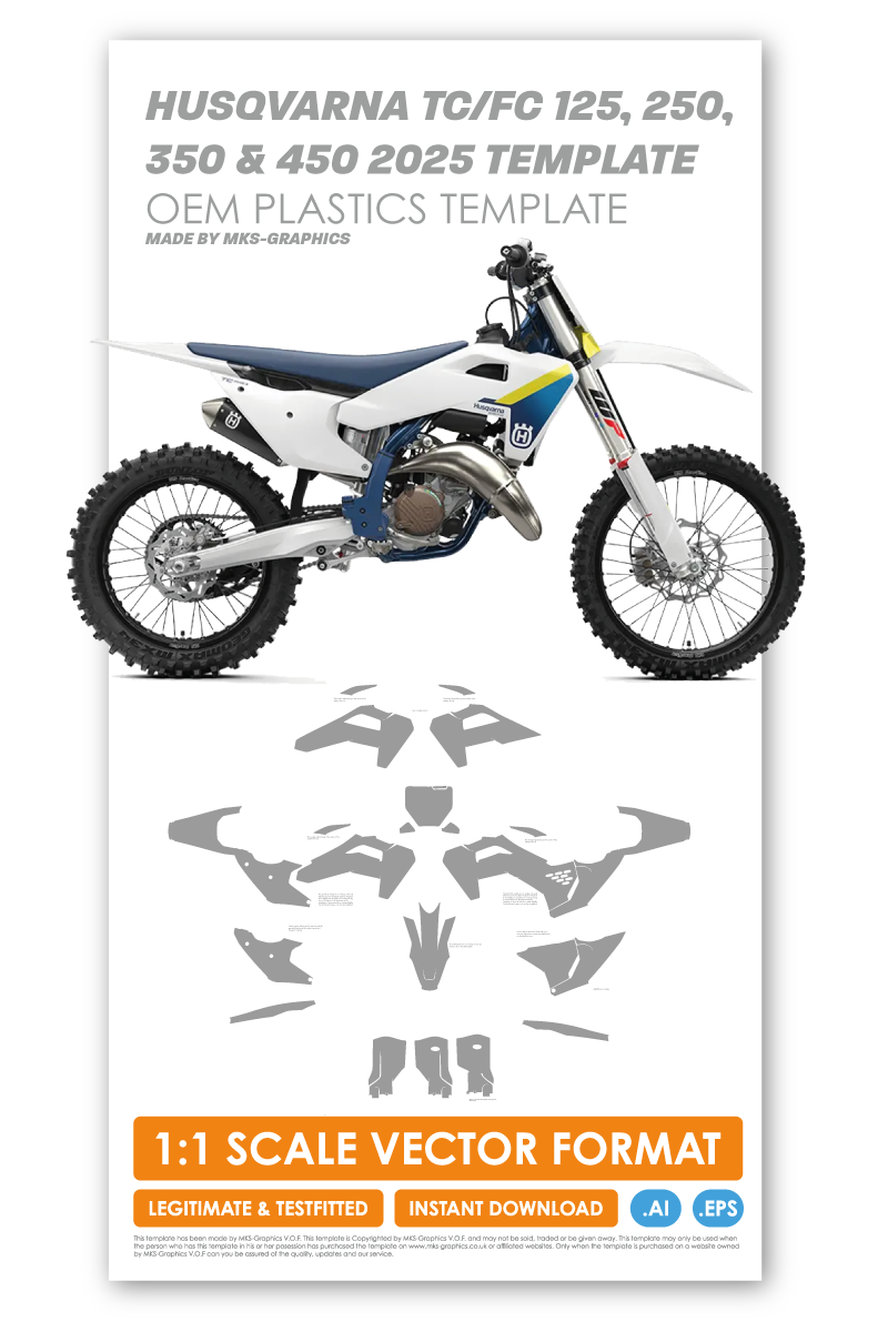 HUSQVARNA TC, FC, 125, 250, 300, 450 2025 TEMPLATE (OEM PLASTICS)