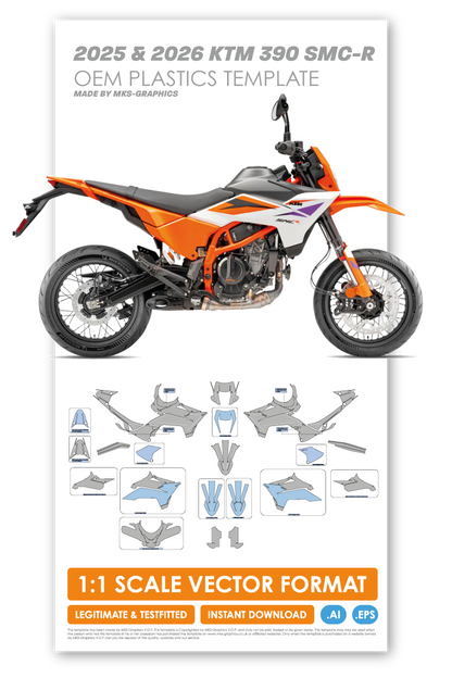 KTM 390 SMC-R 2025 & 2026 (OEM PLASTICS) TEMPLATE