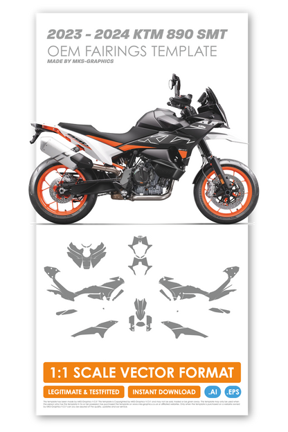 KTM 890 SMT 2023 & 2024 TEMPLATE (OEM PLASTICS)