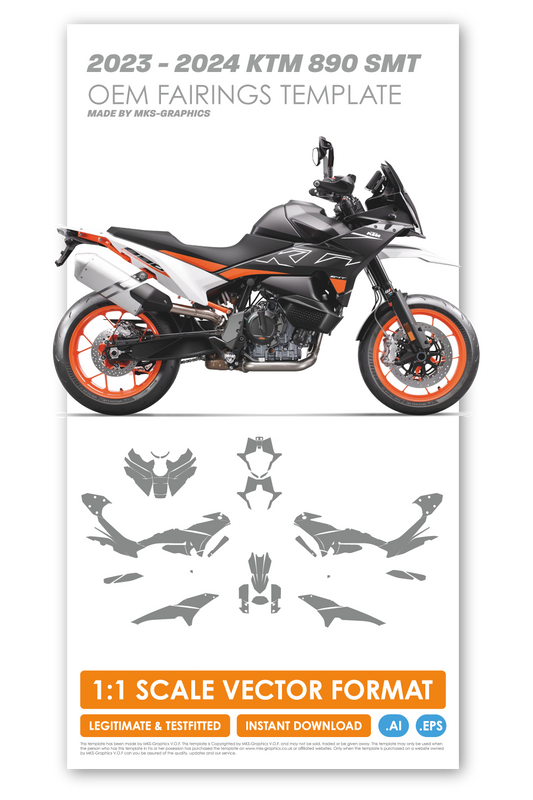 KTM 890 SMT 2023 & 2024 TEMPLATE (OEM PLASTICS)