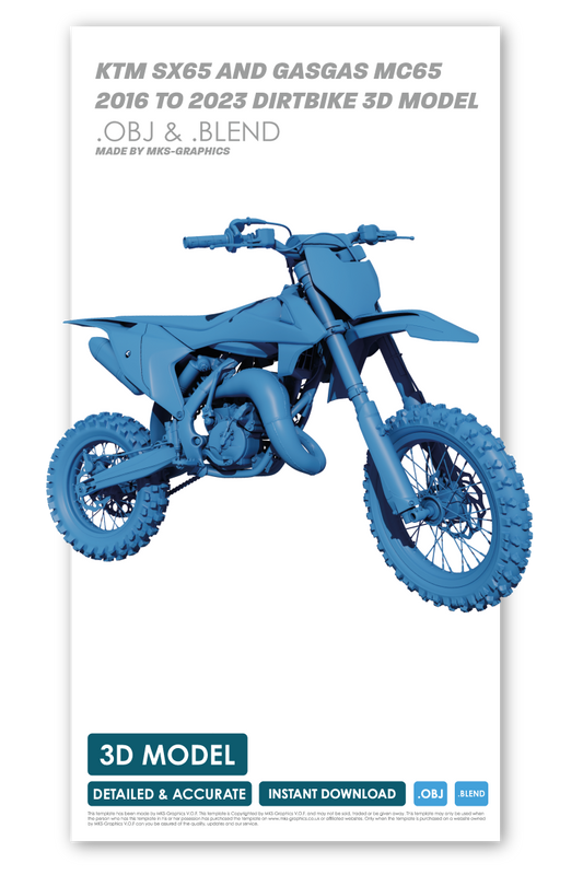 KTM SX65 AND GASGAS MC65 2016 TO 2023 FULL 3D MODEL (.OBJ AND .BLEND)