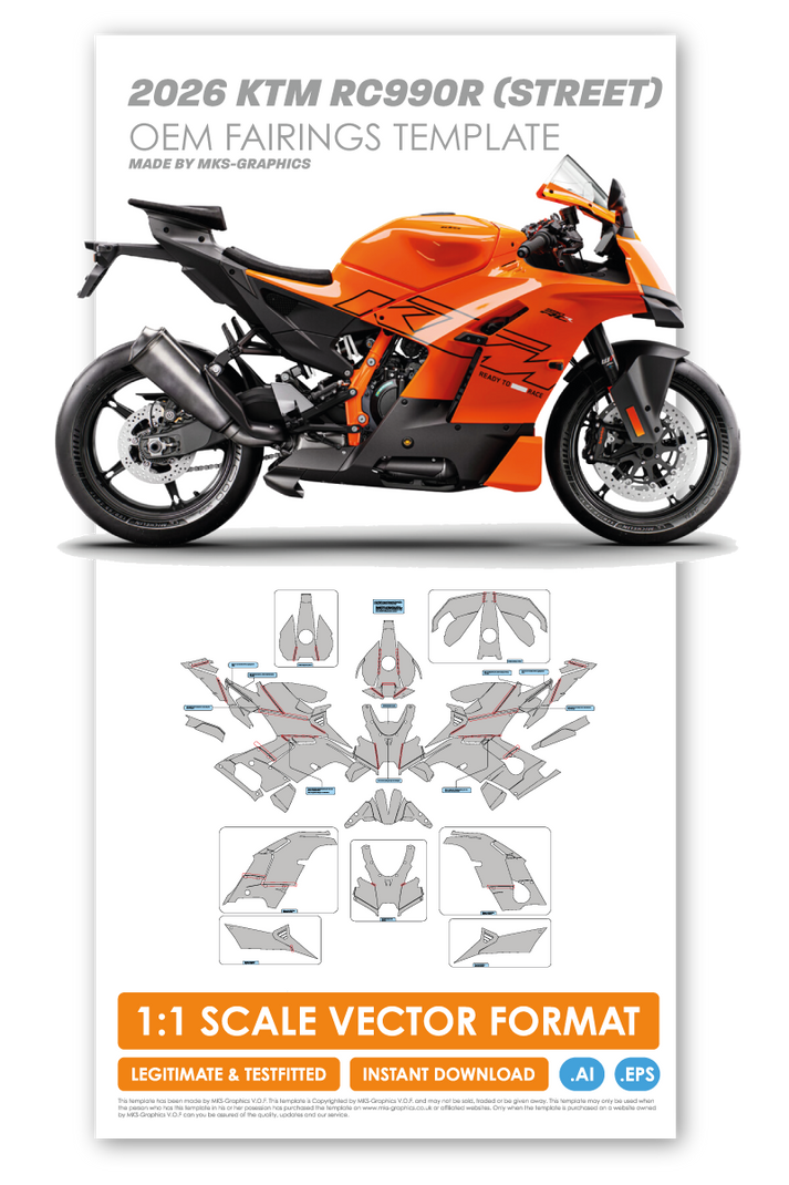 KTM 990 RC R 2026 (OEM FAIRINGS) TEMPLATE – MKS-Graphics