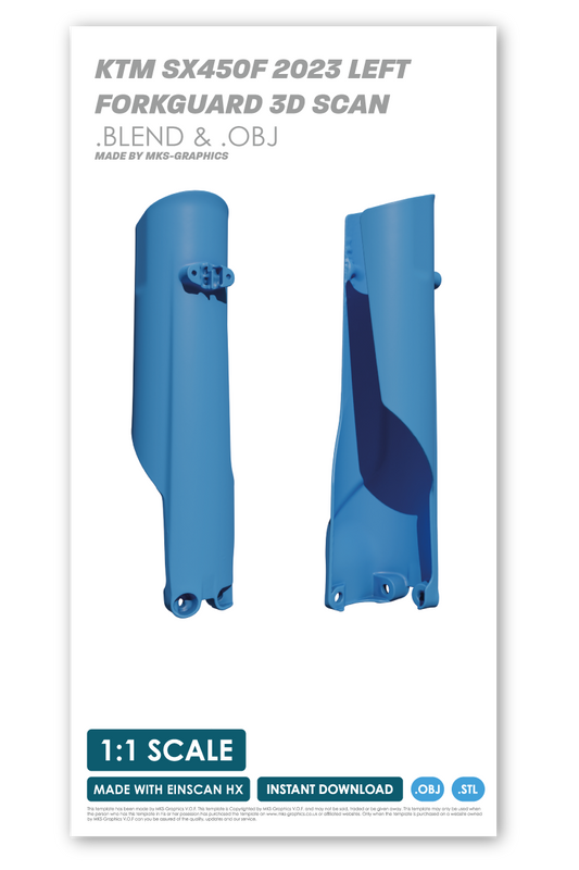 2023 KTM SXF450/250 FRONT FORK GUARD LEFT 3D SCAN (.BLEND, .OBJ)