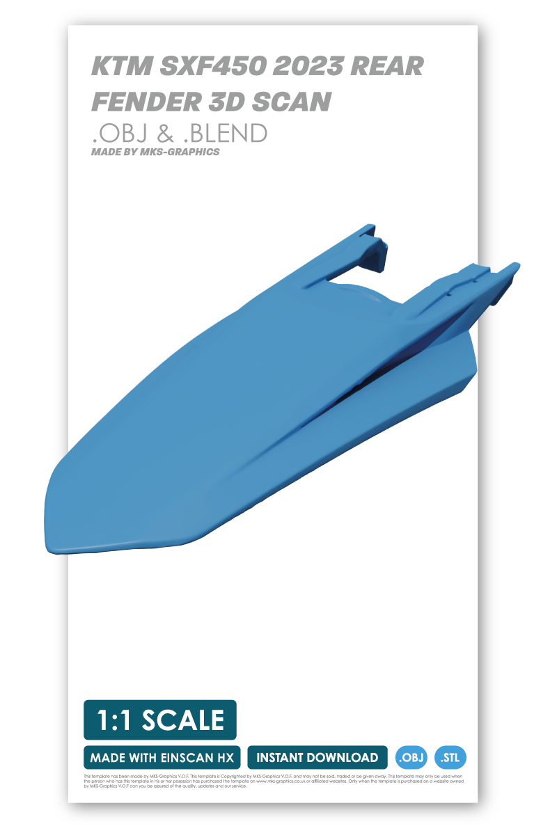 KTM SXF450 2023 REAR FENDER 3D SCAN  (.BLEND, .OBJ)