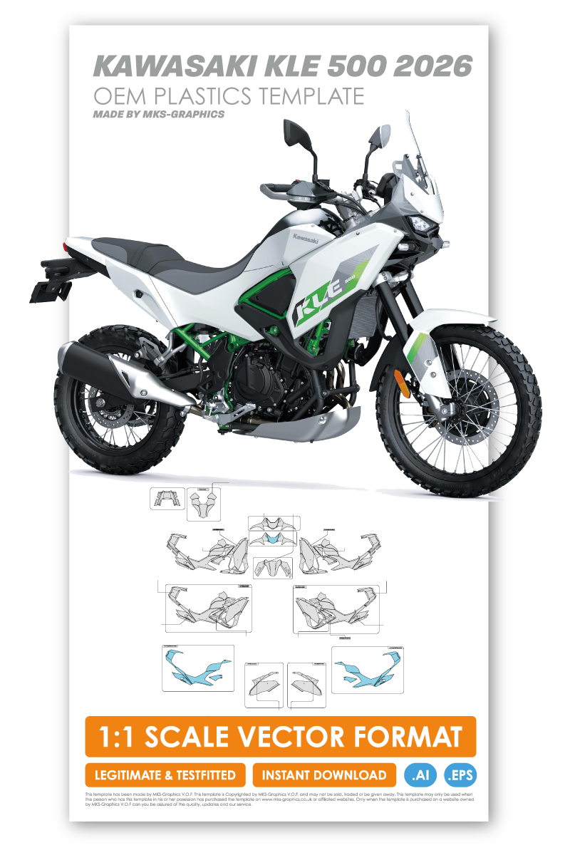 KAWASAKI KLE 500 2026 OEM PLASTICS TEMPLATE