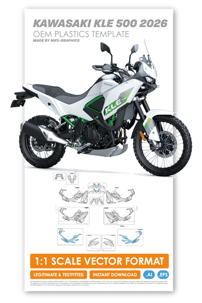 KAWASAKI KLE 500 2026 OEM PLASTICS TEMPLATE
