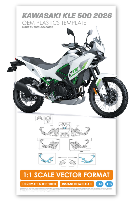 KAWASAKI KLE 500 2026 OEM PLASTICS TEMPLATE