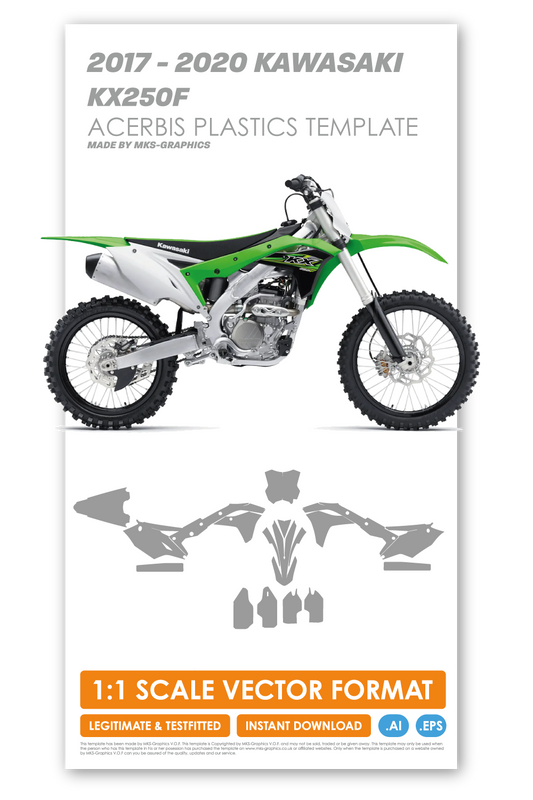 KAWASAKI KX250F 2017, 2018, 2019 & 2020 TEMPLATE