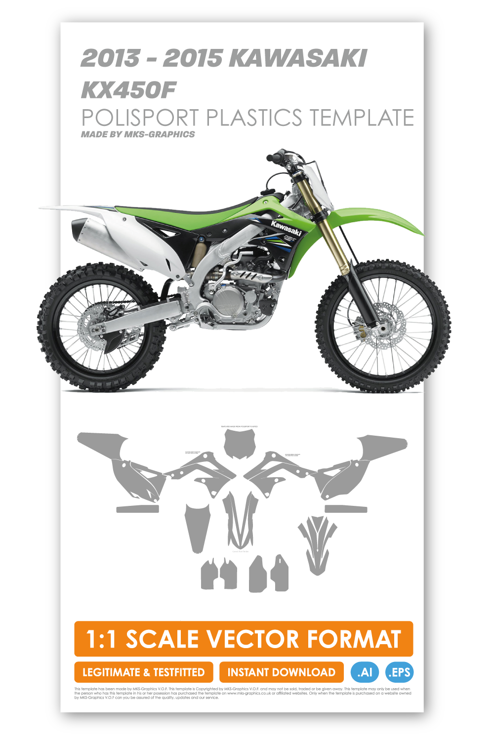 KAWASAKI KX450F 2013, 2014 & 2015 TEMPLATE