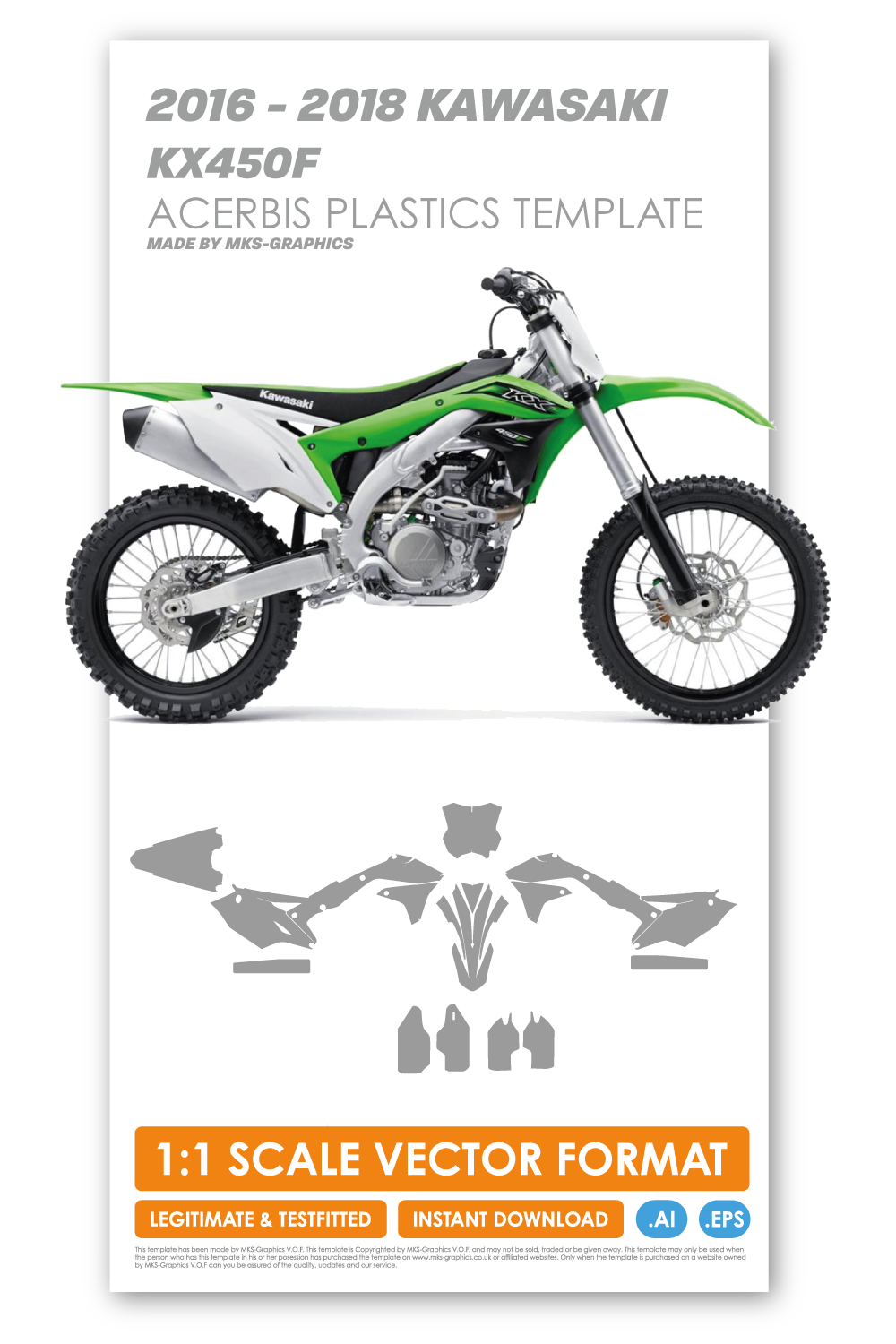 KAWASAKI KX450F 2016, 2017 & 2018 Template