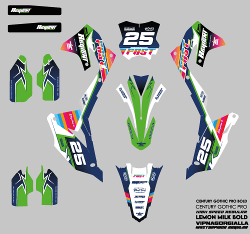 KAWASAKI - FASTAF - PRE-MADE DESIGN (KAWASAKI KX250F KX450F 2019 - 2020 - 2021 - 2022 - 2023 - 2024)