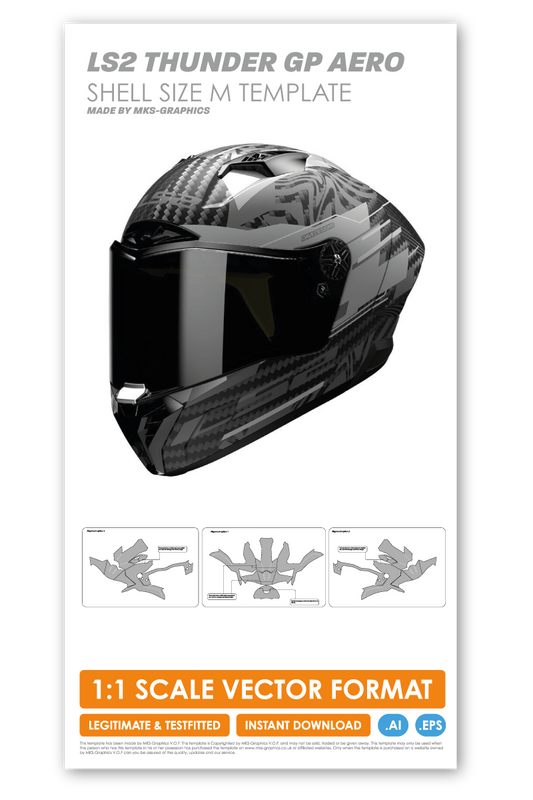 LS2 THUNDER GP AERO SIZE M TEMPLATE