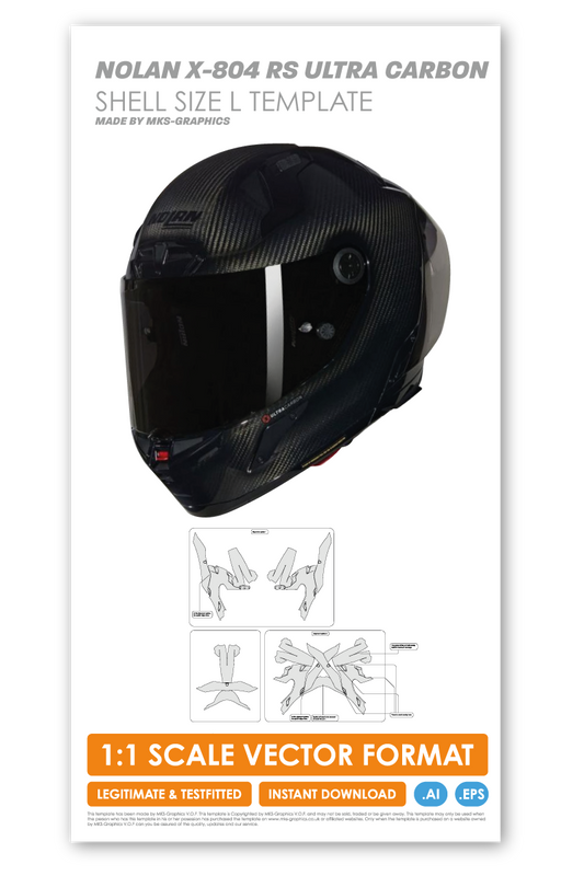 NOLAN X-804 RS ULTRA CARBON SHELL SIZE L TEMPLATE