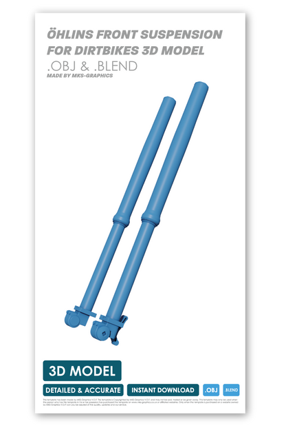 ÖHLINS SUSPENSION FOR DIRTBIKES 3D MODEL (.OBJ AND .BLEND)