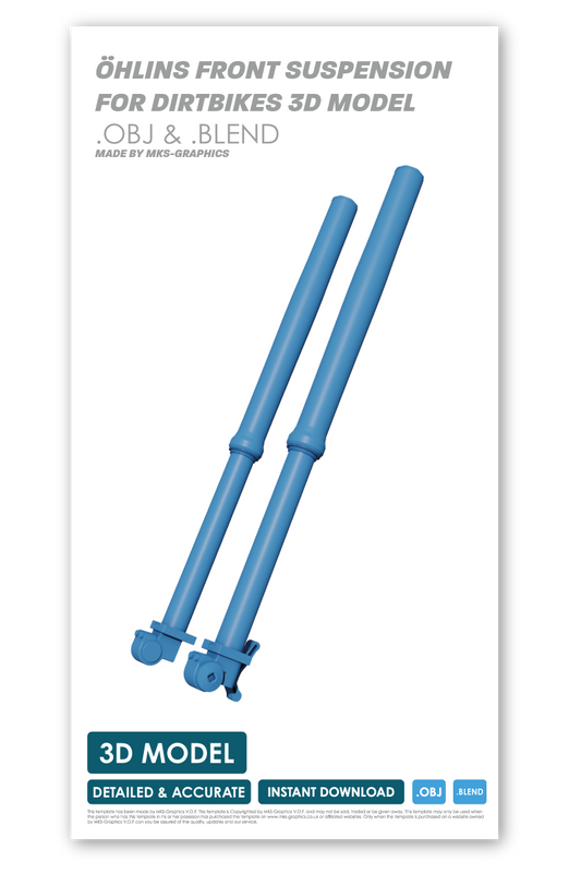 ÖHLINS SUSPENSION FOR DIRTBIKES 3D MODEL (.OBJ AND .BLEND)