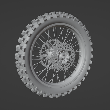 125CC + REAR WHEEL ASSEMBLY FOR DIRTBIKES 3D MODEL (.OBJ AND .BLEND)