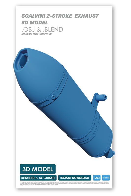 SCALVINI 2-STROKE EXHAUST 3D MODEL (.OBJ AND .BLEND)