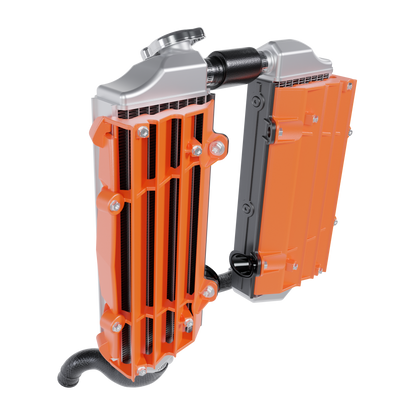 KTM SX250F 2017 RADIATOR AND LOUVERS ASSEMBLY 3D MODEL (.OBJ AND .BLEND)