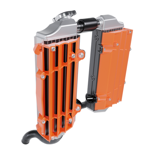 KTM SX250F 2017 RADIATOR AND LOUVERS ASSEMBLY 3D MODEL (.OBJ AND .BLEND)
