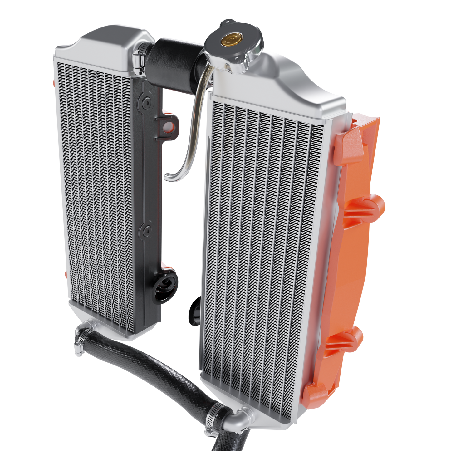 KTM SX250F 2017 RADIATOR AND LOUVERS ASSEMBLY 3D MODEL (.OBJ AND .BLEND)