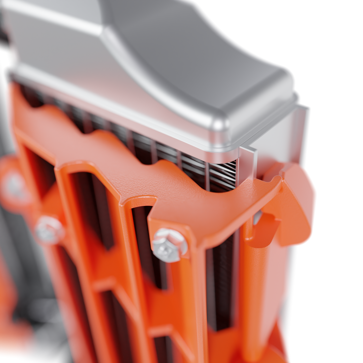 KTM SX250F 2017 RADIATOR AND LOUVERS ASSEMBLY 3D MODEL (.OBJ AND .BLEND)