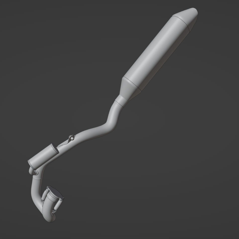 OEM KTM SXF EXHAUST 3D MODEL (.OBJ AND .BLEND)