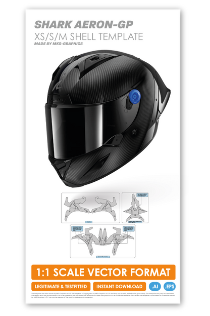 SHARK AERON-GP SIZE XS, S, M TEMPLATE