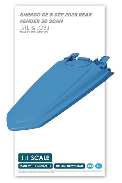 SHERCO SE & SEF 2025 REAR FENDER 3D SCAN (.OBJ & .STL)