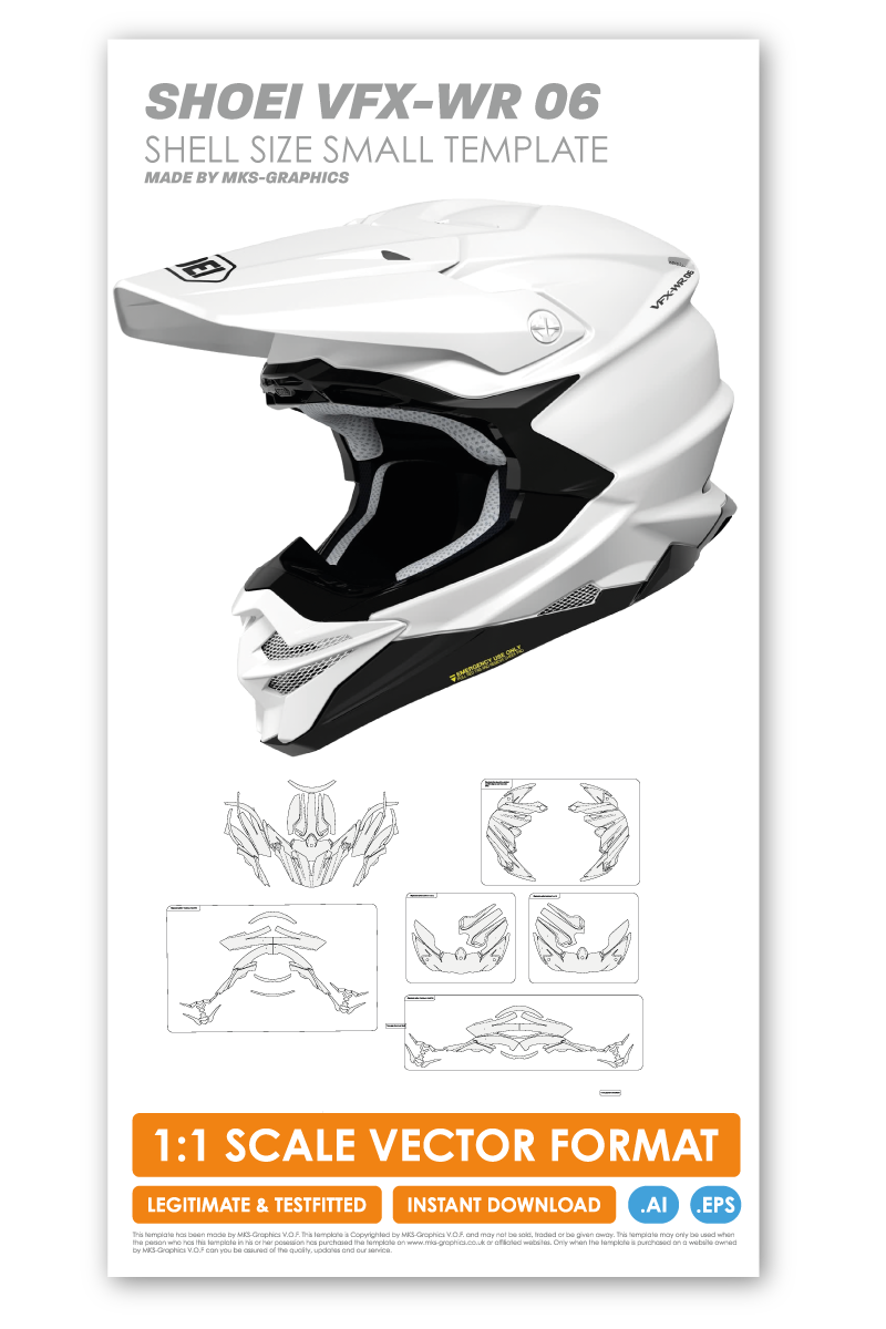 SHOEI VFX-WR 06 SHELL SIZE SMALL TEMPLATE