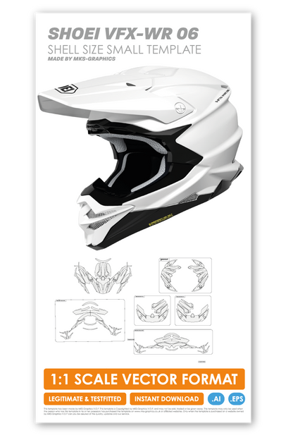 SHOEI VFX-WR 06 SHELL SIZE SMALL TEMPLATE