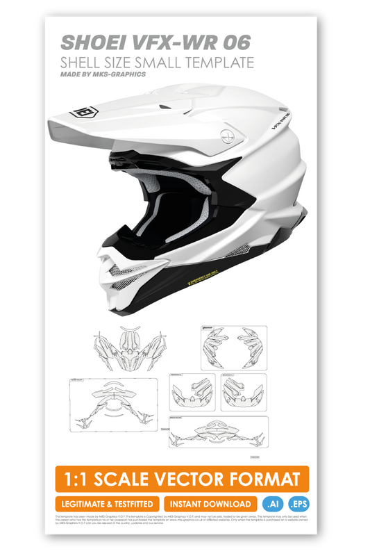 SHOEI VFX-WR 06 SHELL SIZE SMALL TEMPLATE