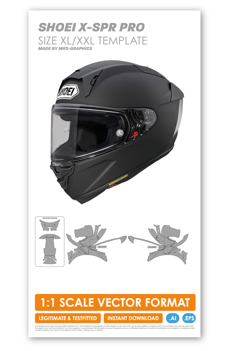 SHOEI X-SPR PRO SIZE XL/XXL TEMPLATE