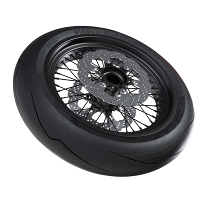 SUPERMOTO FRONT WHEEL ASSEMBLY 3D MODEL (.OBJ AND .BLEND)