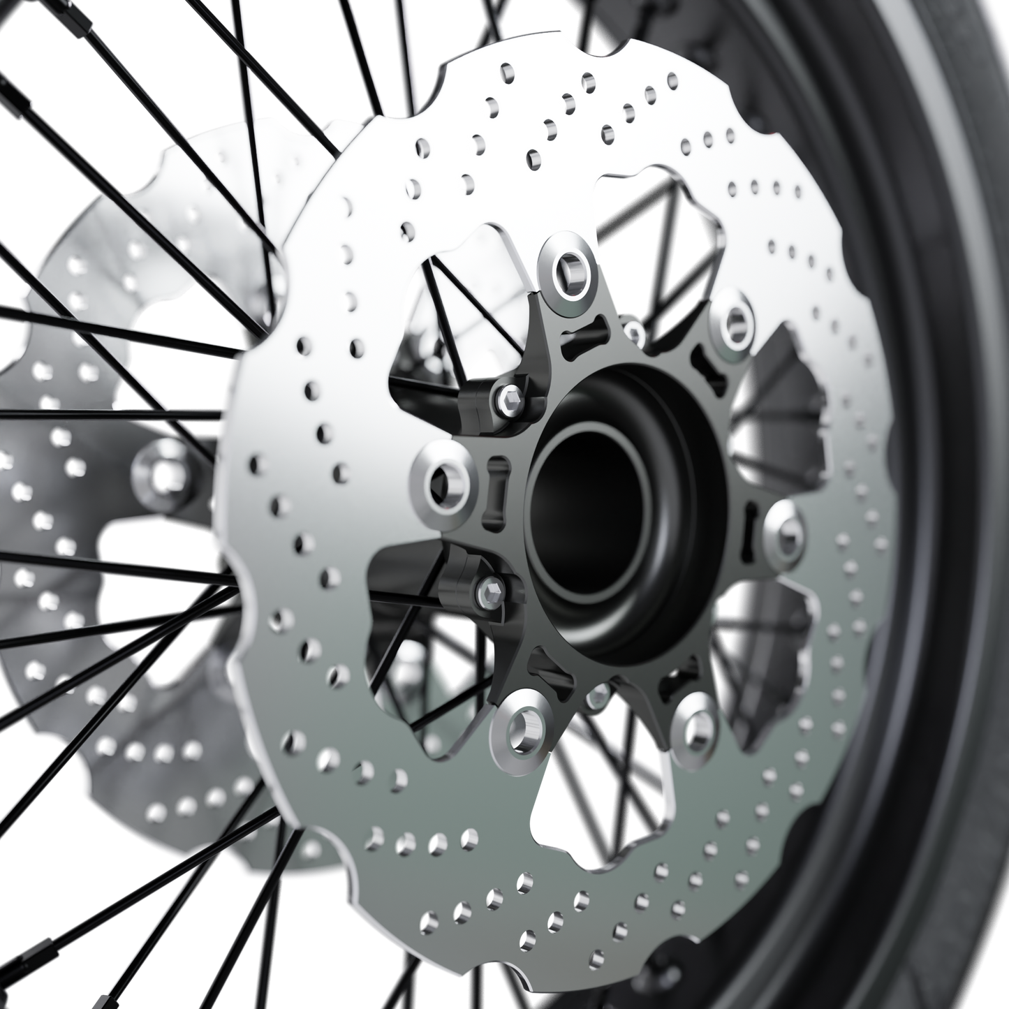 SUPERMOTO FRONT WHEEL ASSEMBLY 3D MODEL (.OBJ AND .BLEND)