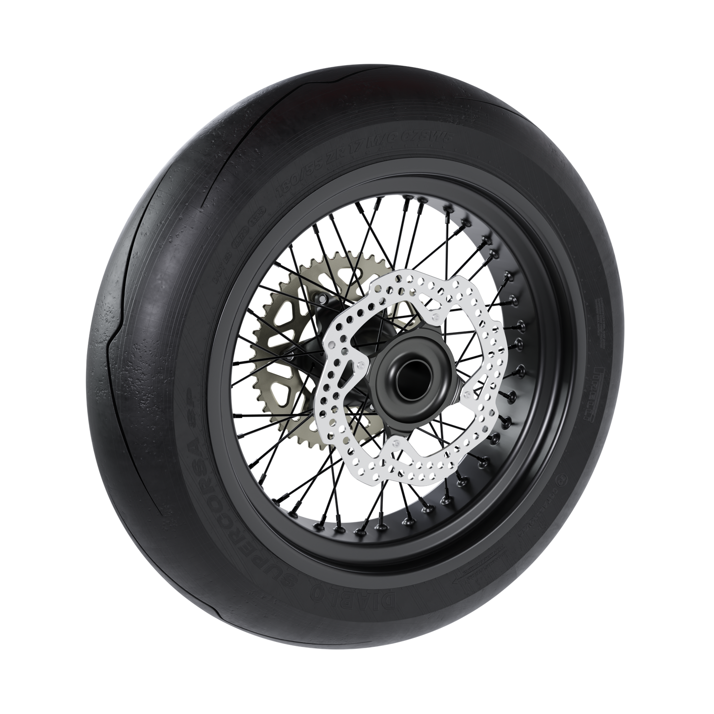 SUPERMOTO REAR WHEEL ASSEMBLY 3D MODEL (.OBJ AND .BLEND)