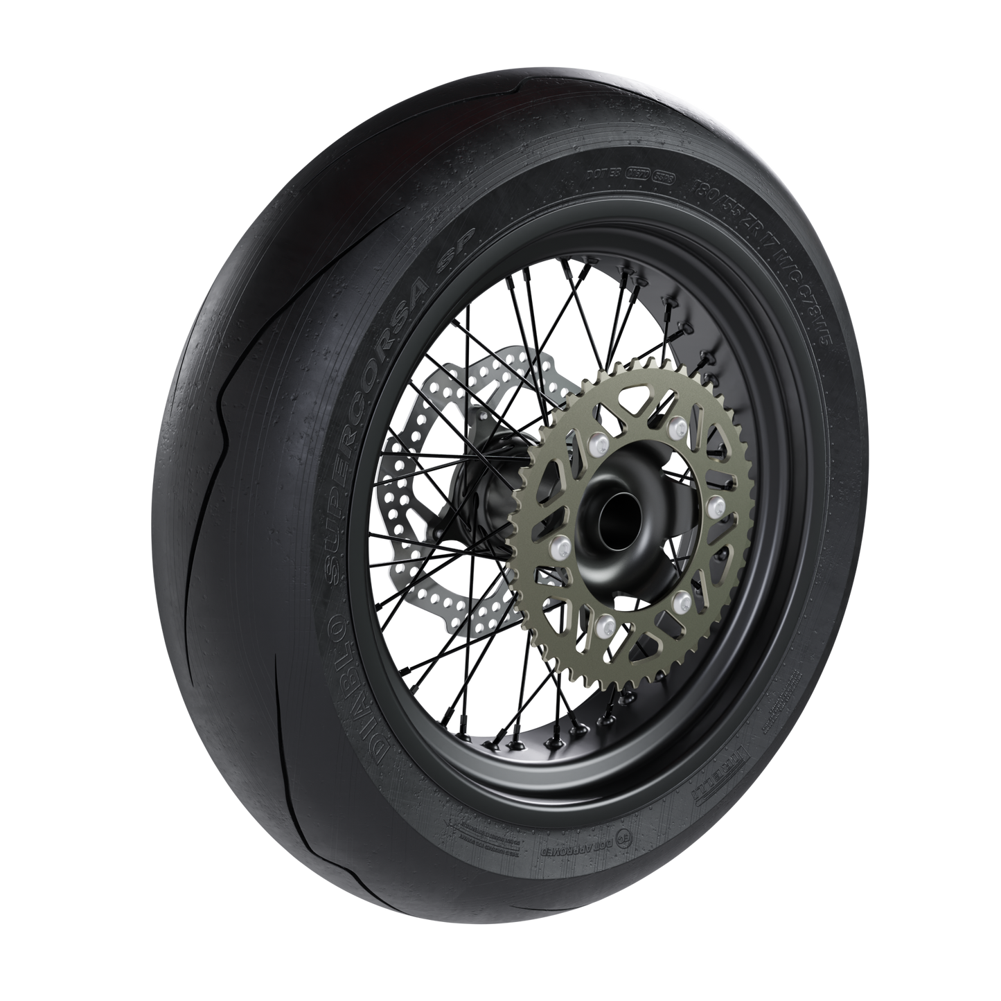 SUPERMOTO REAR WHEEL ASSEMBLY 3D MODEL (.OBJ AND .BLEND)