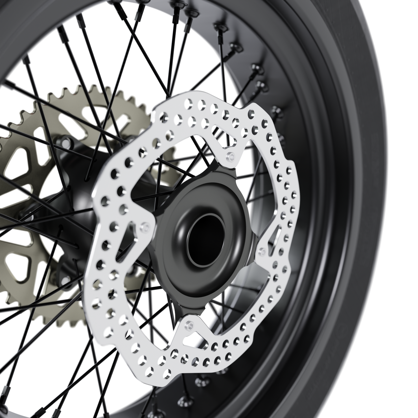 SUPERMOTO REAR WHEEL ASSEMBLY 3D MODEL (.OBJ AND .BLEND)