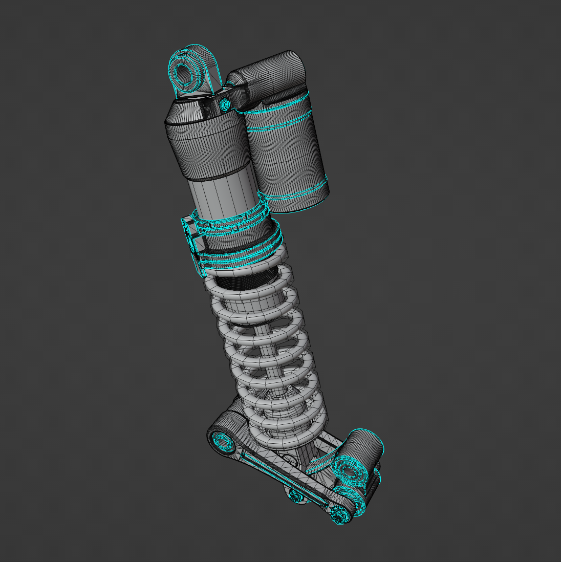 UNIVERSAL REAR SUSPENSION ASSEMBLY 3D MODEL (.OBJ AND .BLEND)