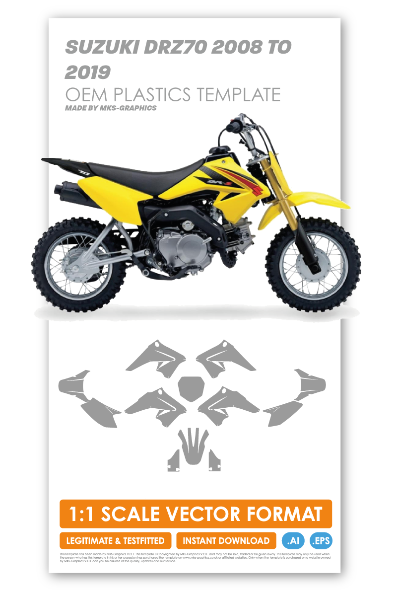 SUZUKI DRZ70 2008 to 2019 template