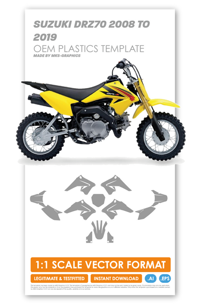 SUZUKI DRZ70 2008 to 2019 template