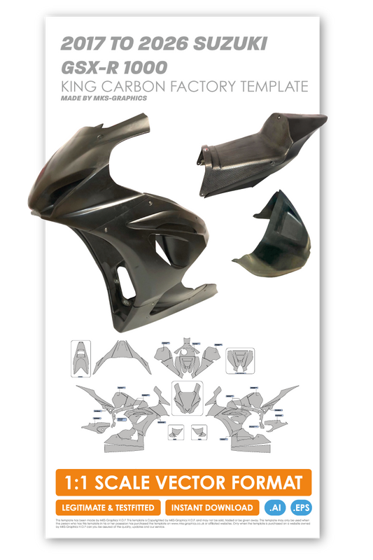 SUZUKI GSXR 1000 2017 TO 2026 KING CARBON FACTORY TEMPLATE