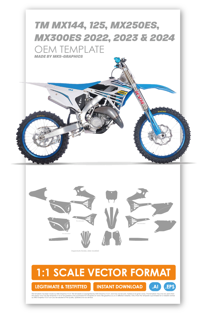 TM MX144, MX125, MX300ES, MX250ES 2022, 2023 & 2024 TEMPLATE