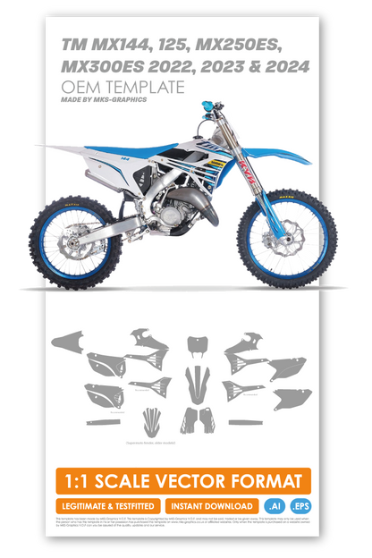 TM MX144, MX125, MX300ES, MX250ES 2022, 2023 & 2024 TEMPLATE