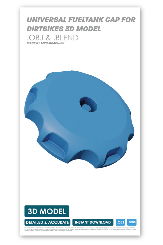 UNIVERSAL FUELTANK CAP FOR DIRTBIKES 3D MODEL (.OBJ AND .BLEND)