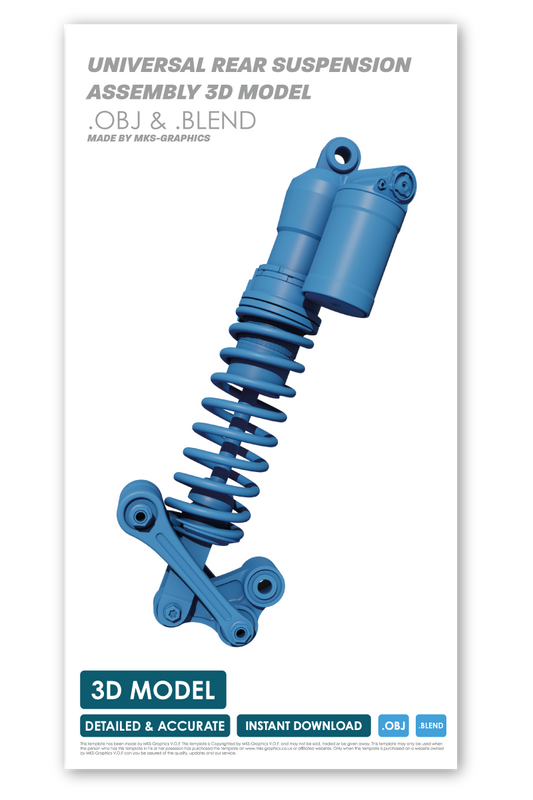 UNIVERSAL REAR SUSPENSION ASSEMBLY 3D MODEL (.OBJ AND .BLEND)