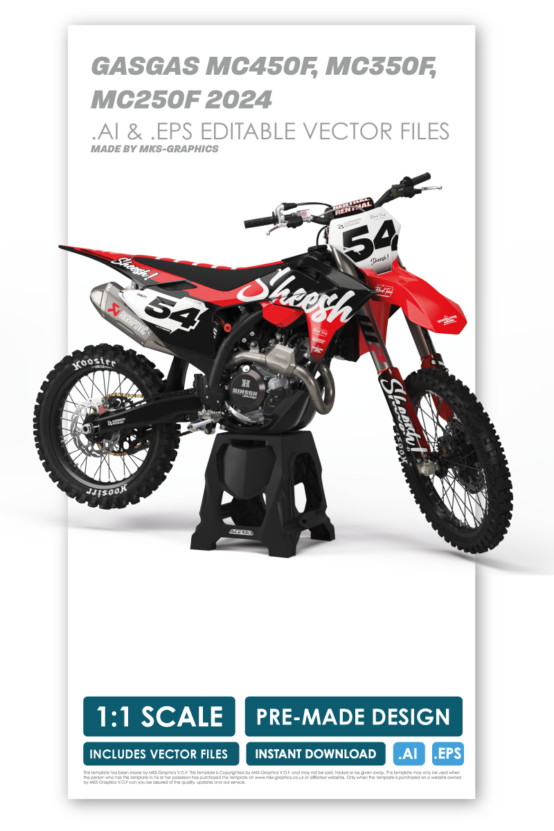 GASGAS - SHEESH - PRE-MADE DESIGN (GASGAS MC450F, MC350F,  MC250F 2024)